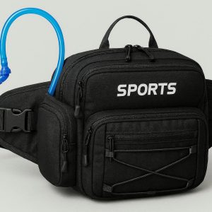 Large Capacity Sports Belt Bag with Hydration Bladder Compatibility