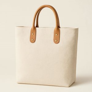 Minimalist Canvas Tote with Leather Handle Accents for Stylish Errands