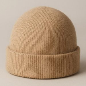 Soft Solid Beanie Hat Made from Merino Wool for Winter Warmth